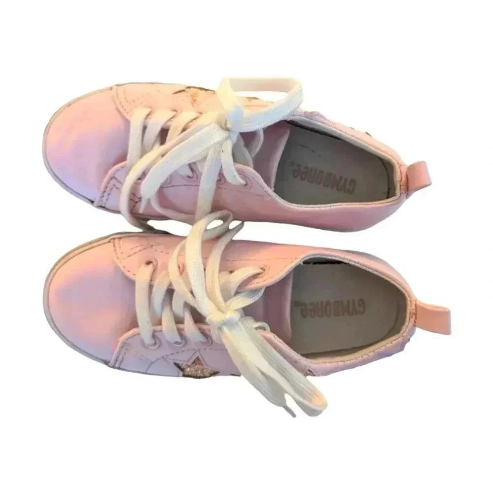 Gymboree Pink Star Toddler Girls Shoes Lace Up SZ 12